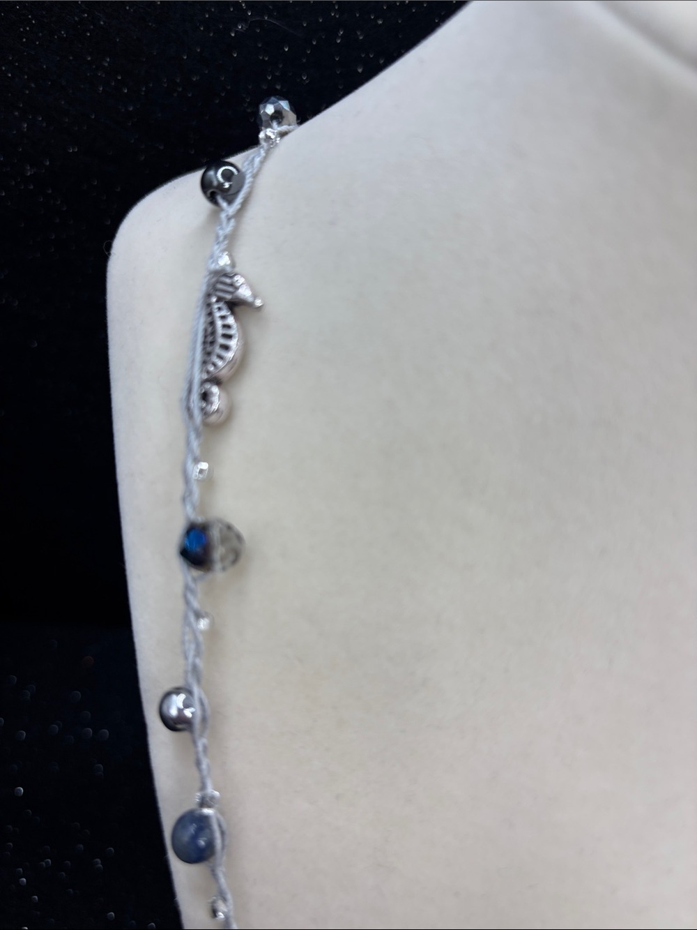 Coastal Crochet Necklace | Handmade Beach-Inspired Beaded Necklace - Picture 4 of 5